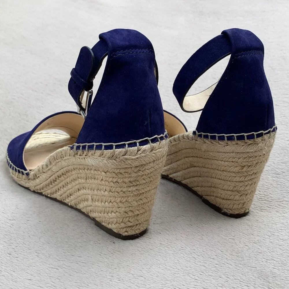 Vince Camuto Leera Genuine Leather Espadrille Platform Wedge Sandals Sz8